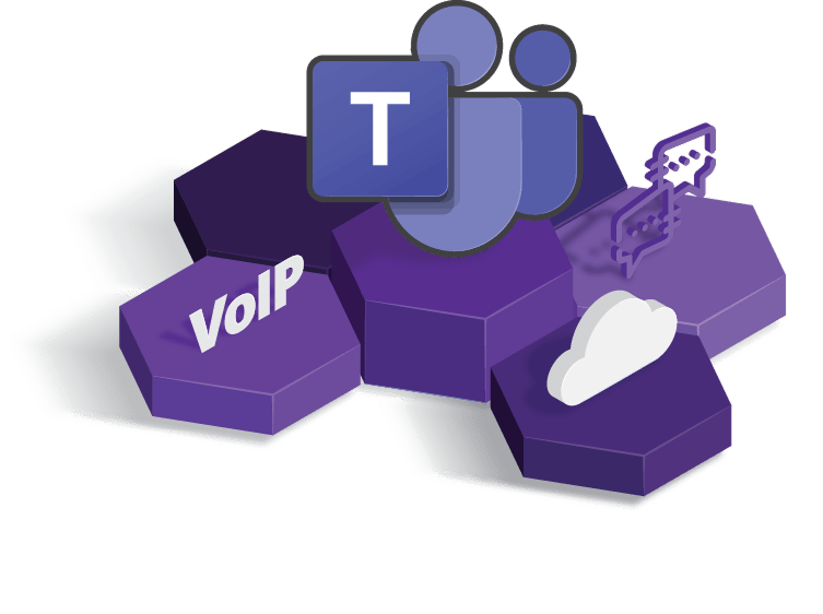 An image of the teams logo on top of tiles that represent how to resell teams voice and white label VoIP.