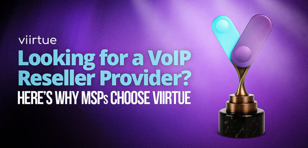 Stylized image of a Viirtue logo for the blog Looking for a VoIP Reseller Provider?