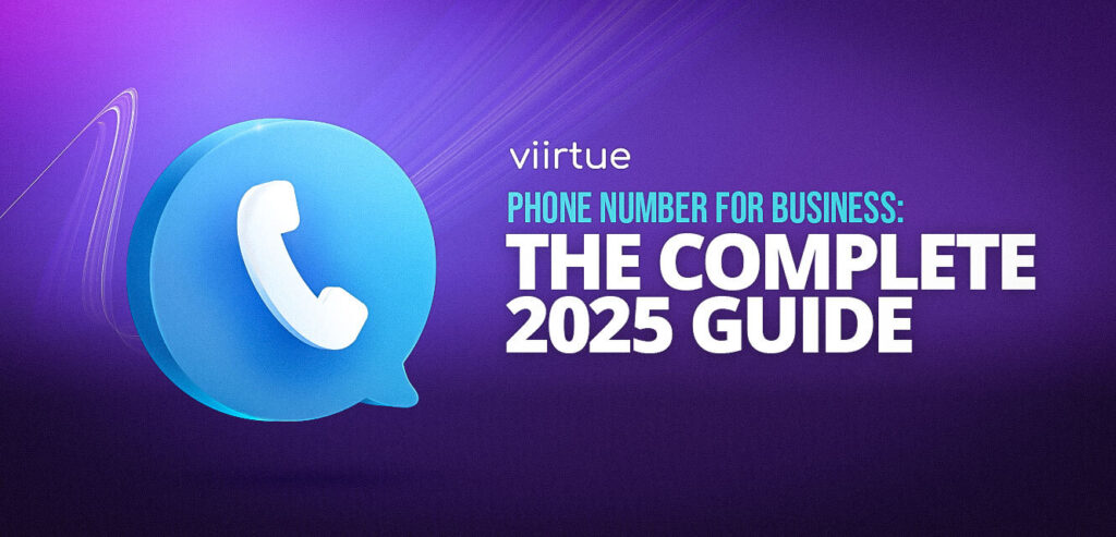 phone number for business stylized title card for Viirtue blog.