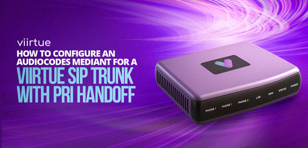 Configure audiocodes blog title card with Viirtue branding.