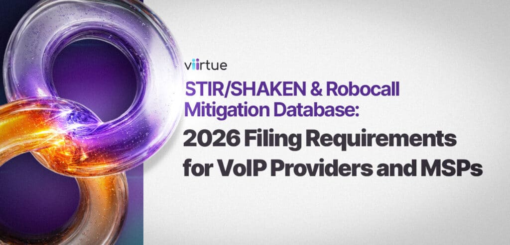 STIR SHAKEN Robocall Mitigation Database Title Card With Viirtue Branding