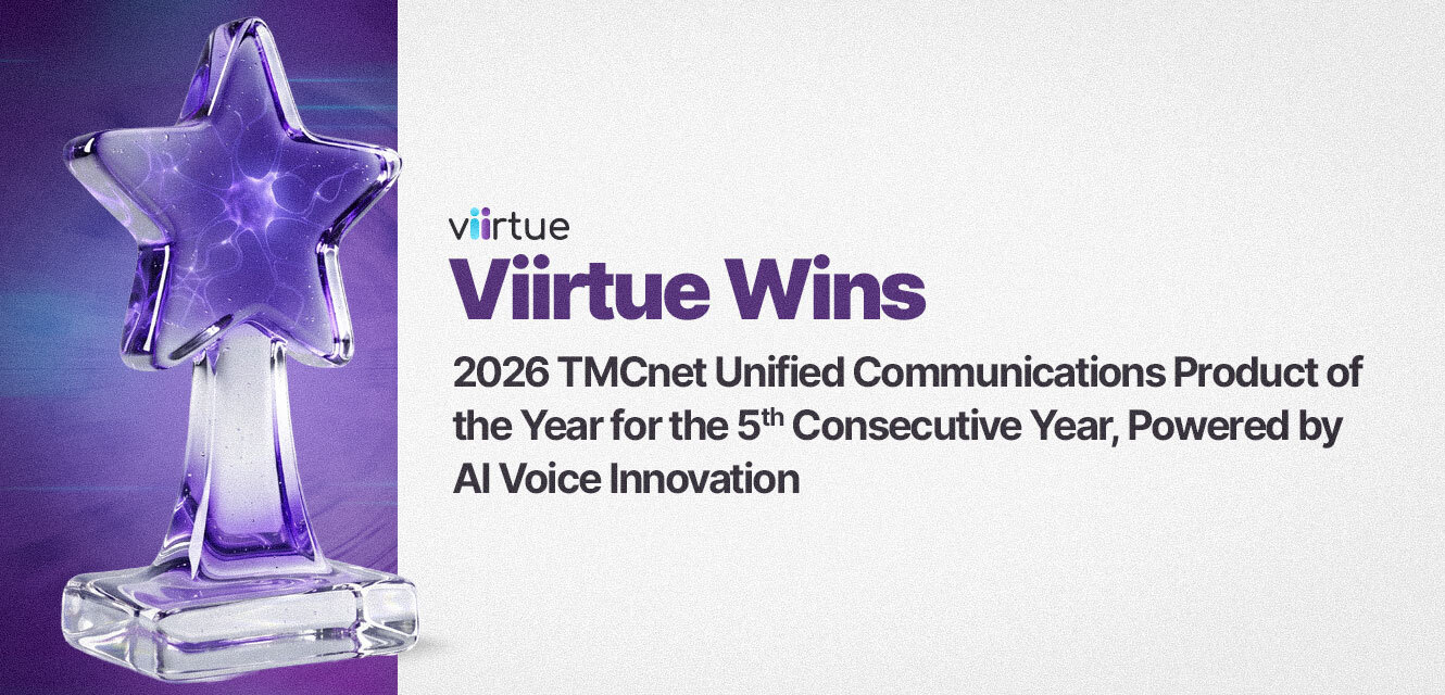 Viirtue-Wins-2026-TMCnet-Unified-Communications-Product-of-the-Year-for-the-5th-Consecutive-Year,-Powered-by-AI-Voice-Innovation Title Card With Viirtue Branding